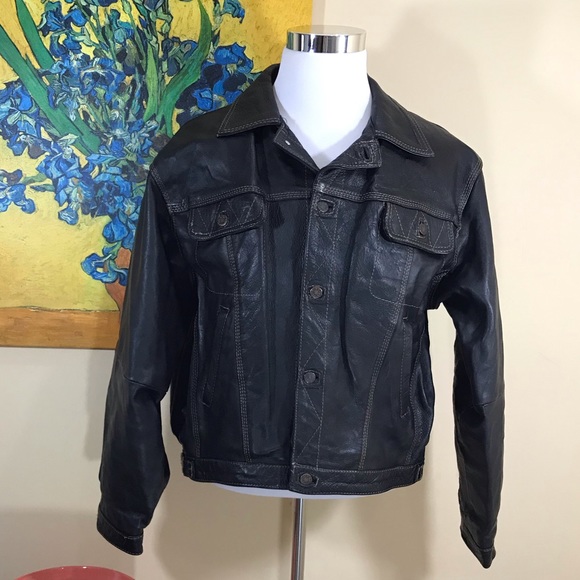 Box Men’s Club Other - Vintage Box Men’s Club Black Leather Jacket